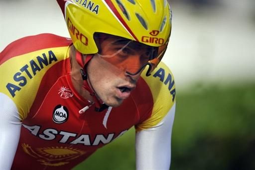 Alberto Contador (Astana) in the Crit&eacute;rium du Dauphin&eacute; prologue time trial