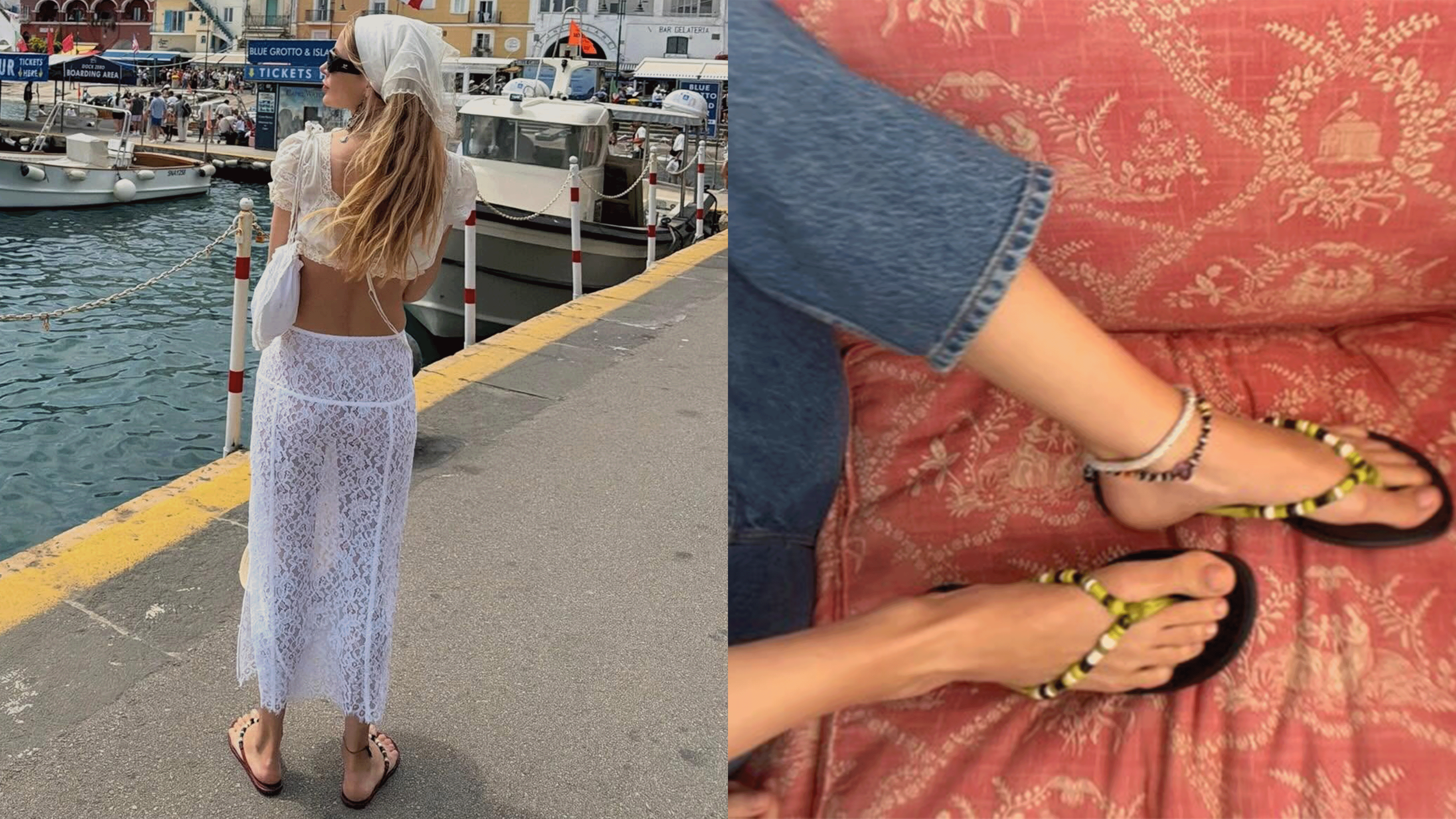 Courtney Grow wearing fun summer shoes.