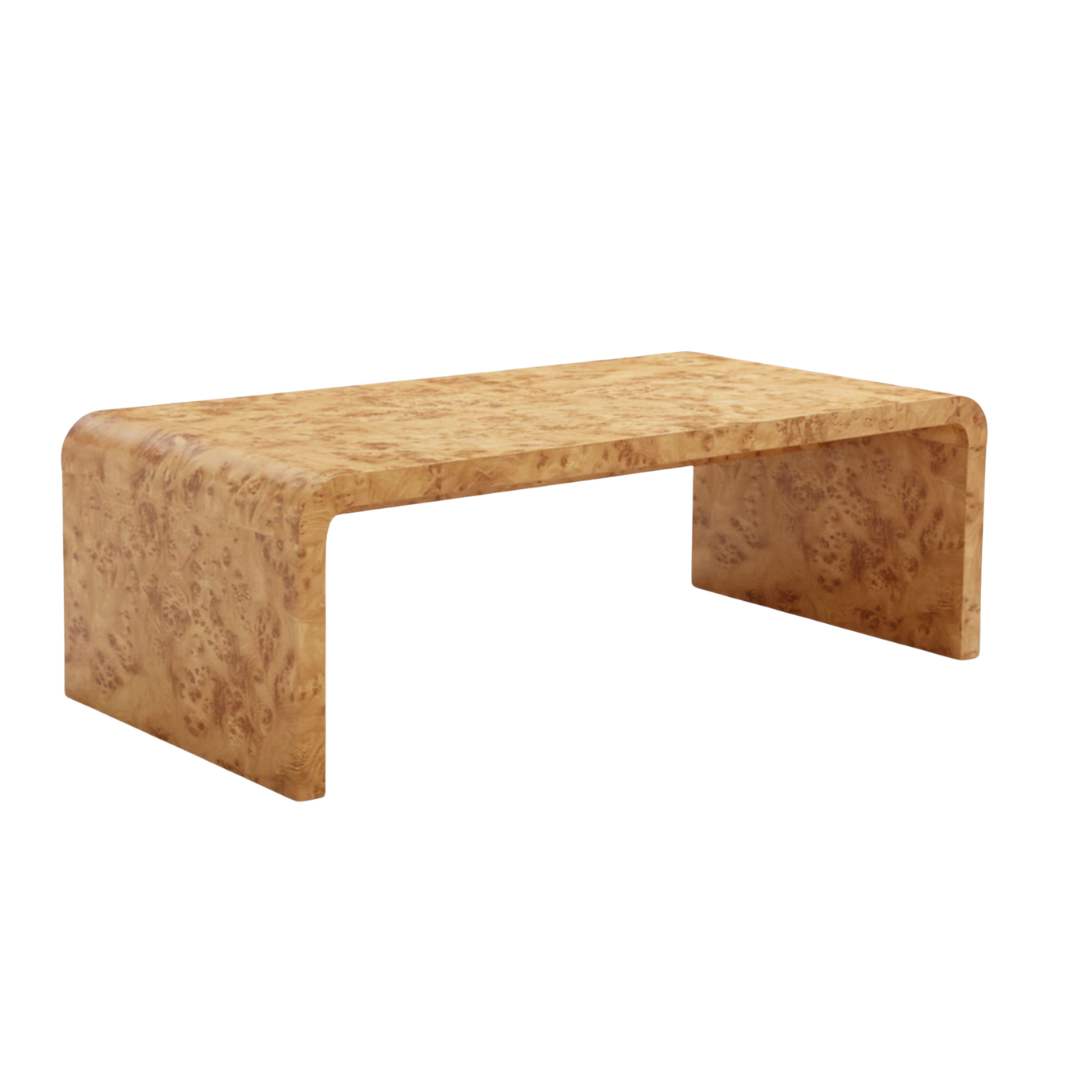 Dayalane, Mid-Century Modern Burl Wood Coffee Table