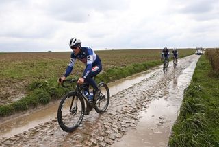 Soudal-QuickStep recon the wet cobbles of Paris-Roubaix on Friday