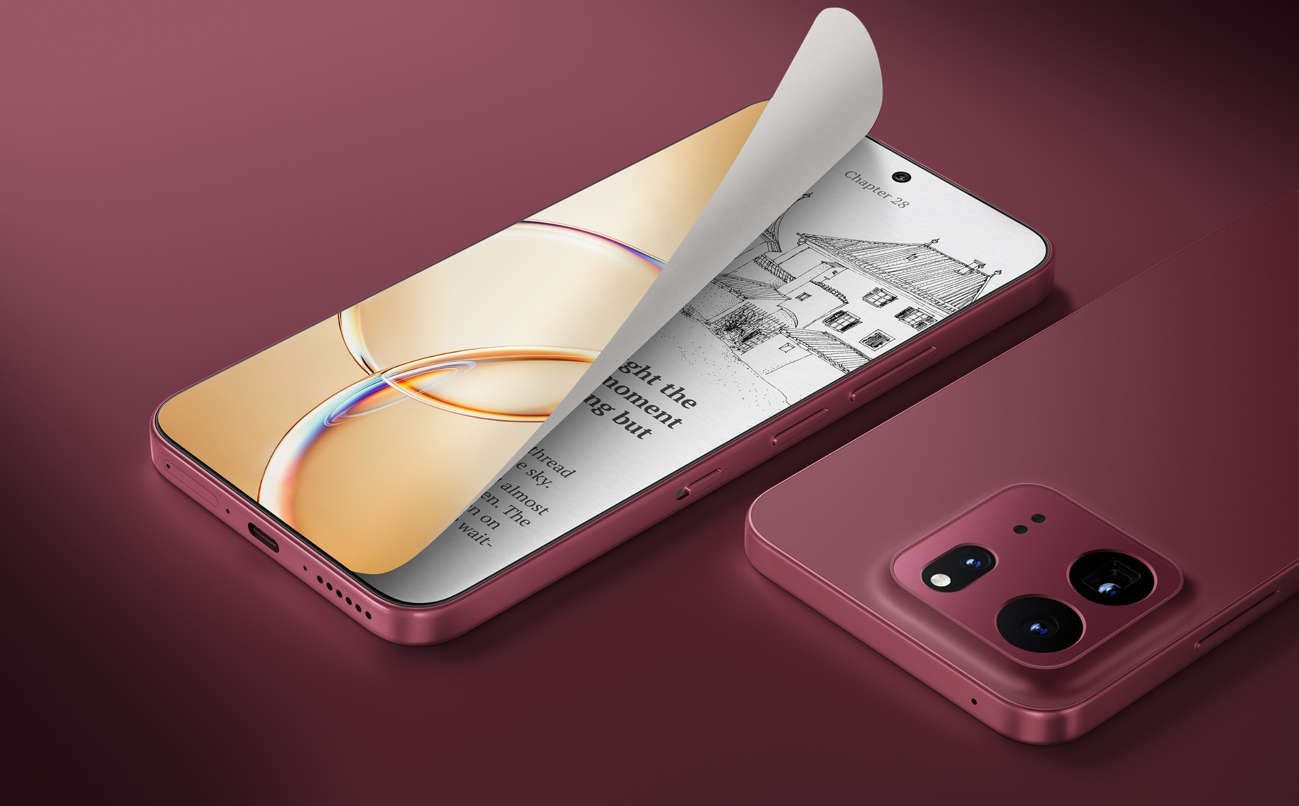 An illustration of the TCL P80 Ultra's NXTPAPER display