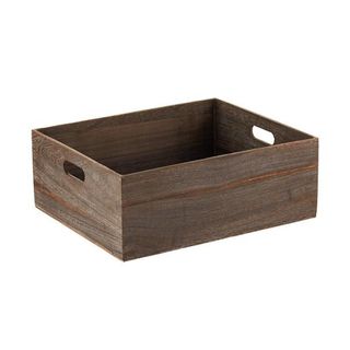 A wooden storage crate on a white background