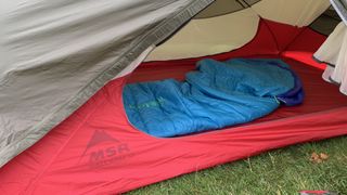 Sleeping bag in a tent