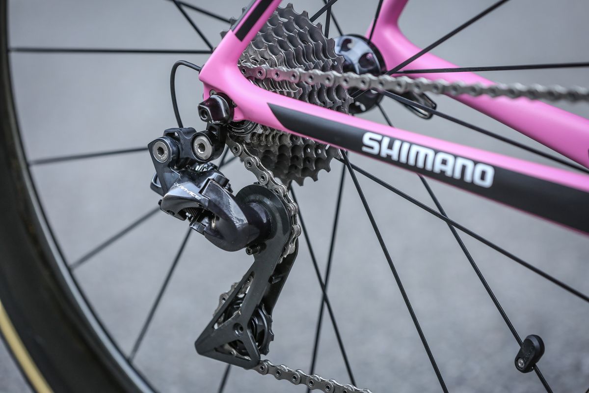 Dumoulin's bike is also fitted out with a Shimano Dura-Ace 9100 series rear mech