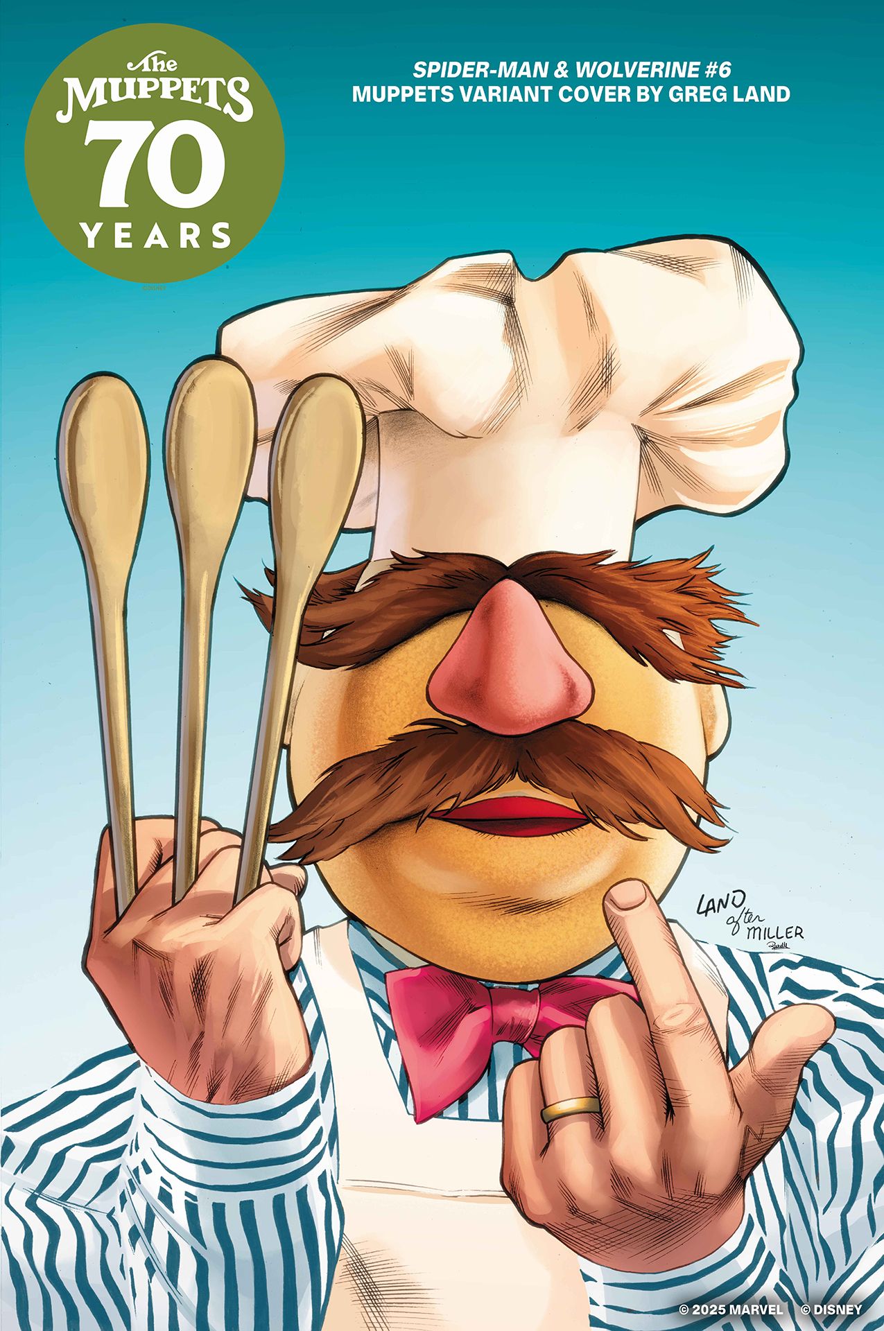 Swedish Chef brandishing his wooden spoons like Wolverine's claws