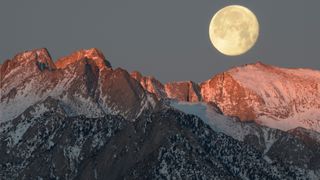 The moon rising over Mount Russell