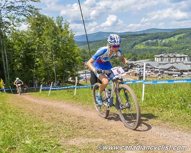 Catharine Pendrel (Luna Pro Team) gapped Jolanda Neff (Liv Pro XC Team) on the climb.