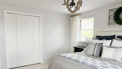 white closet doors in master bedroom