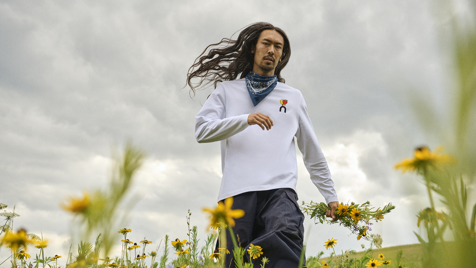 On x Sky High Farm Goods capsule collection featured on models