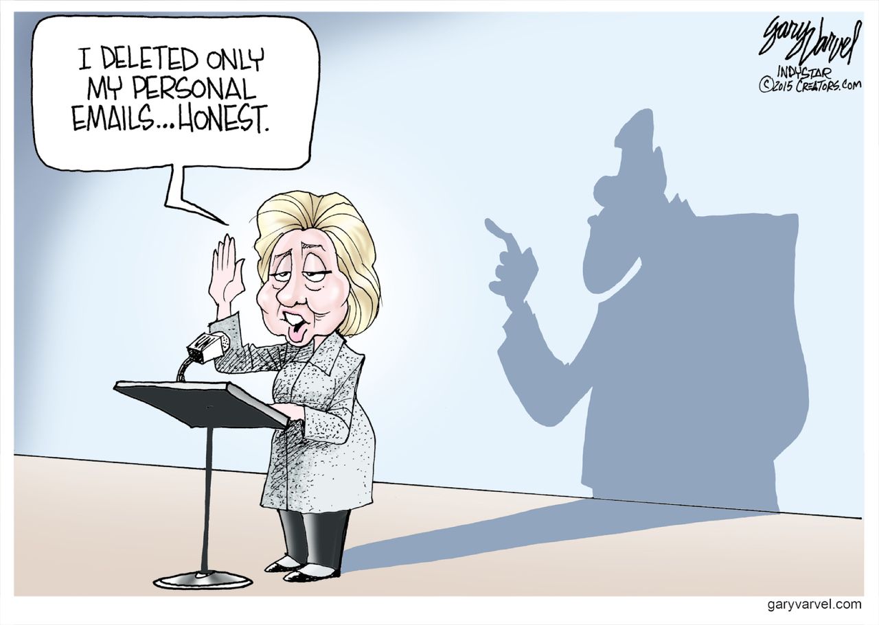 Political cartoon U.S. Hillary Clinton email