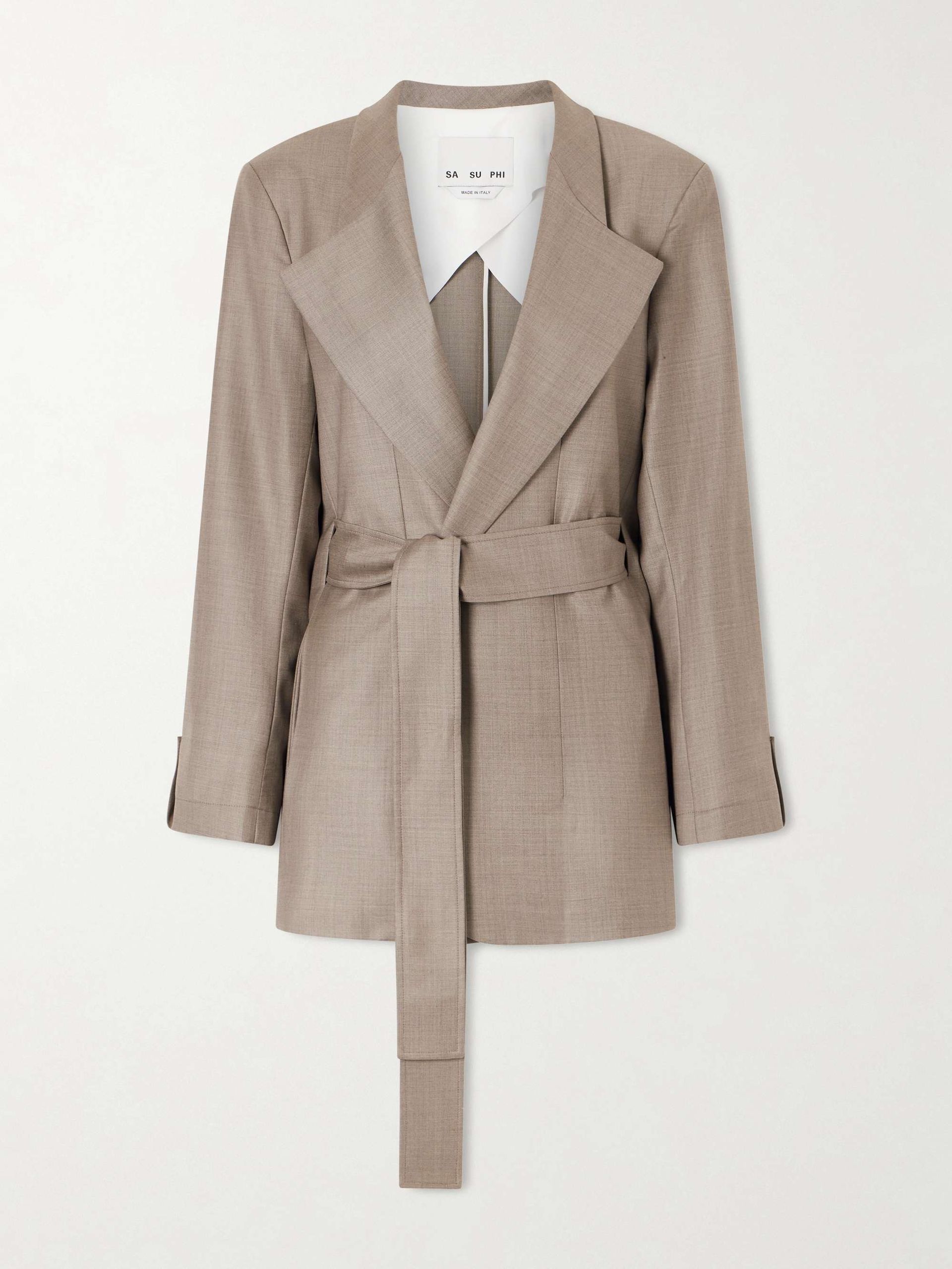 Lauren Belted Wool-Twill Blazer