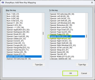 select key to remap to