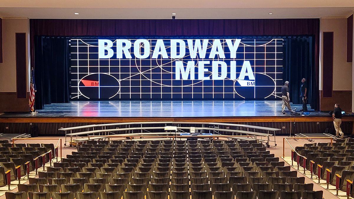 Watchfire Signs brings digital backdrop to a schools performing arts center. 