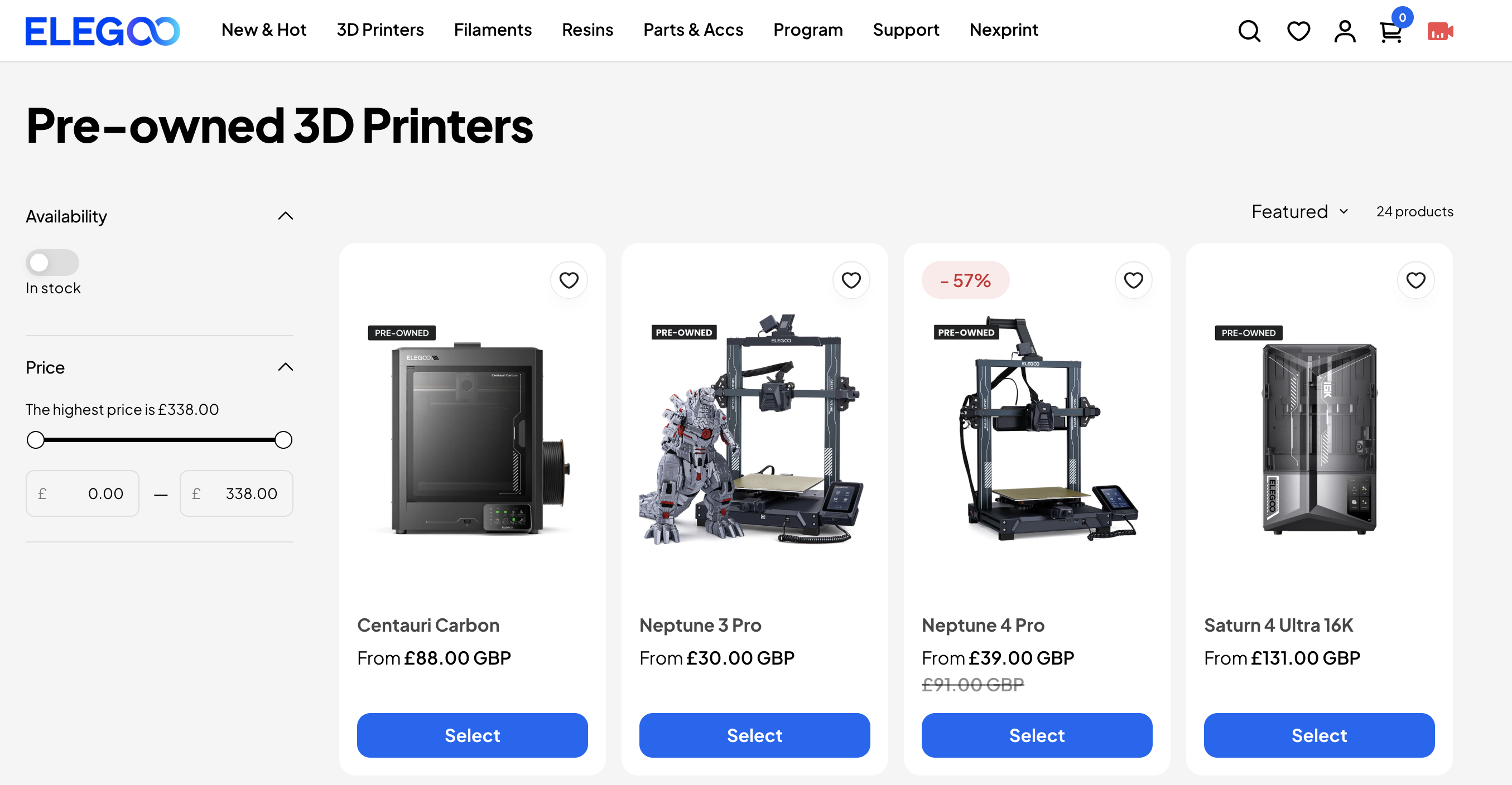Elegoo preowned 3D printers
