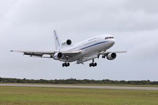 Northrop Grumman's Pegasus XL rocket, seen here attached to its L-1011 aircraft, has suffered technical problems that has delayed the launch of a NASA satellite until the second quarter of 2019.