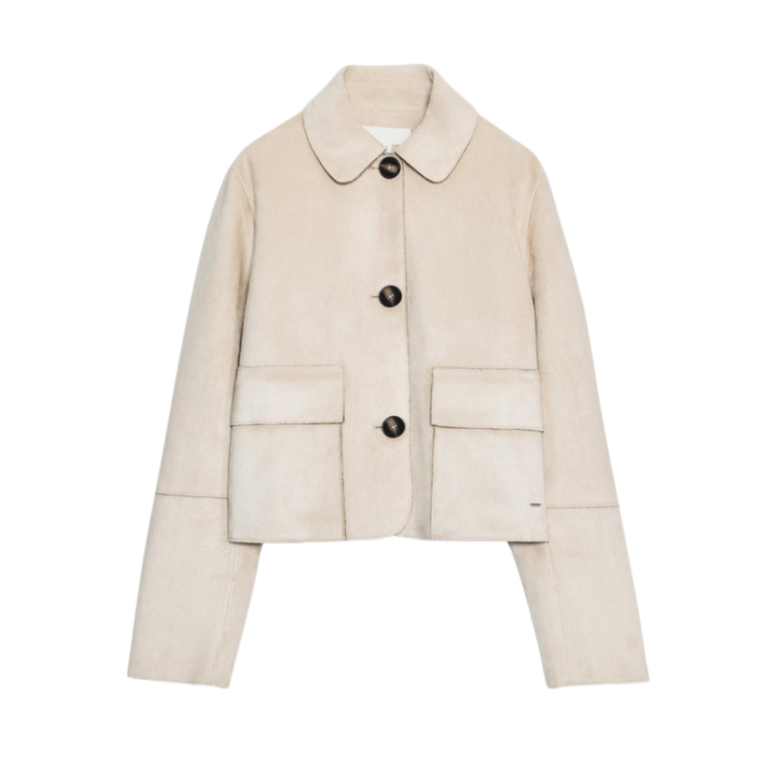 ZARA, Faux Suede Cropped Jacket