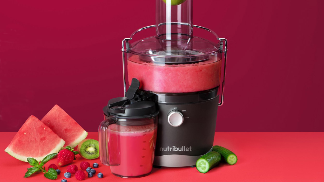 Nutribullet Juicer being used to prepare some fruit and vegetable juices