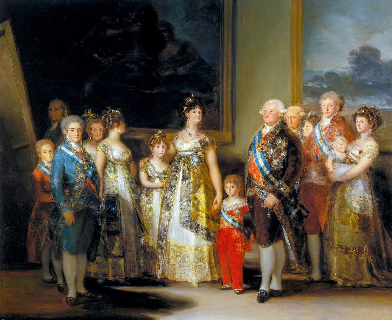 Charles IV of Spain and His Family, 1800–01, 9ft 2in by 11ft, by Francisco Goya (1746–1828), Prado, Madrid, Spain