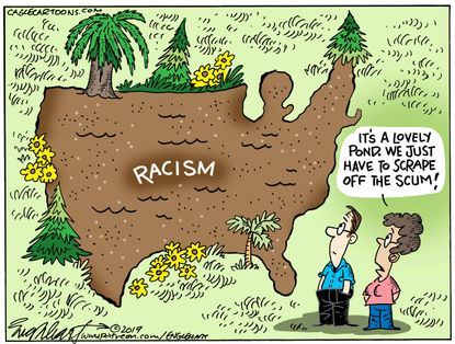 Editorial Cartoon U.S. United States History of Racism Pond Scum