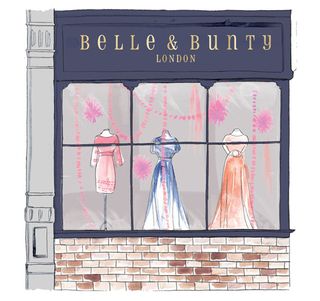 An architectural drawing of Belle & Bunting clothes shop