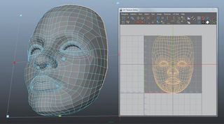 Select the front and the back parts of the head and helmet as separate mesh parts