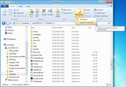 Windows 8 ribbon