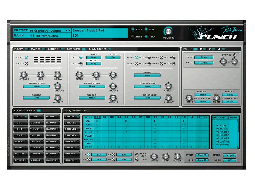 Punch's sequencer encourages live play and offers an innovative and ingenious workflow.