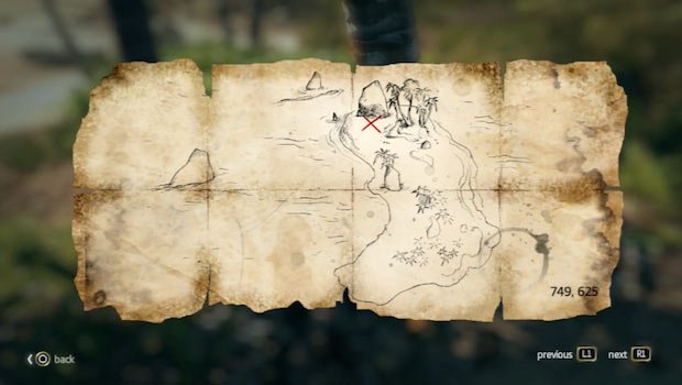 Black Flag Buried Treasure No. 3 map