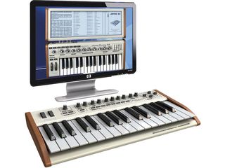 Arturia's Analog Factory Experience combines a virtual instrument and a MIDI controller keyboard.