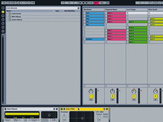 Setting up a Live set