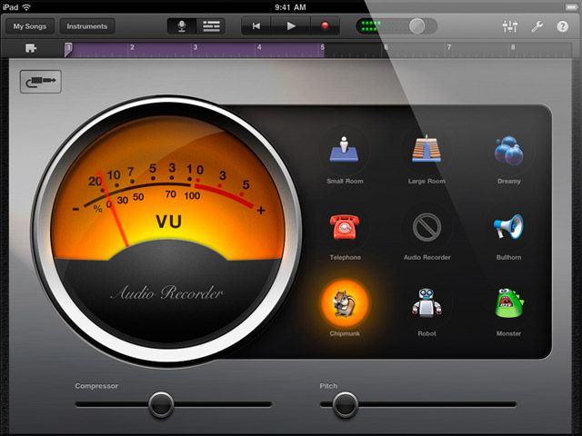 Recording studio: audio recorder