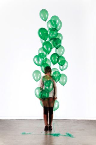 The poplar shoot used a column of green balloons as foliage