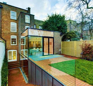 Georgian terrace with glass and copper radical extension