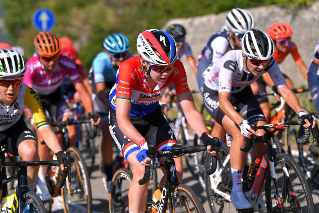 ARCIDOSSO ITALY SEPTEMBER 12 Anna Van Der Breggen of The Netherlands and Boels Dolmans Cycling Team during the 31st Giro dItalia Internazionale Femminile 2020 Stage 2 a 1248km stage from Civitella Paganico to Arcidosso GiroRosaIccrea GiroRosa on September 12 2020 in Arcidosso Italy Photo by Luc ClaessenGetty Images