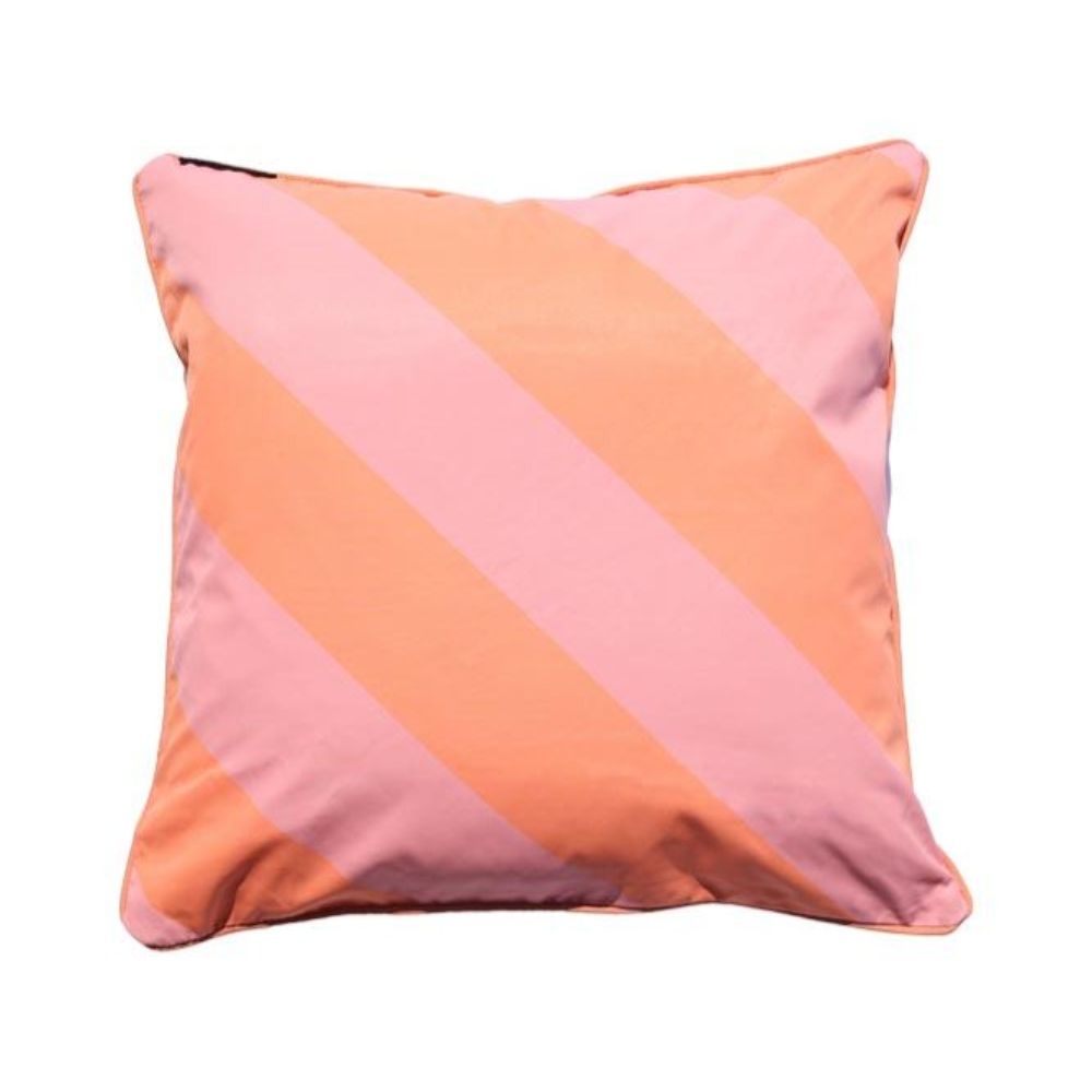 Rockett St George Pink & Coral Stripe Outdoor Garden Cushion