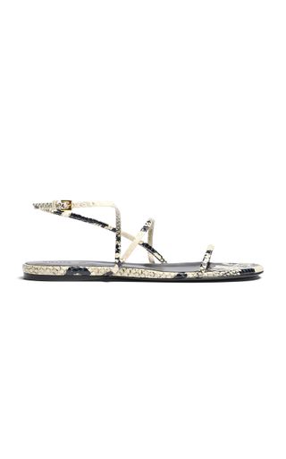 Loop Python-Effect Leather Sandals