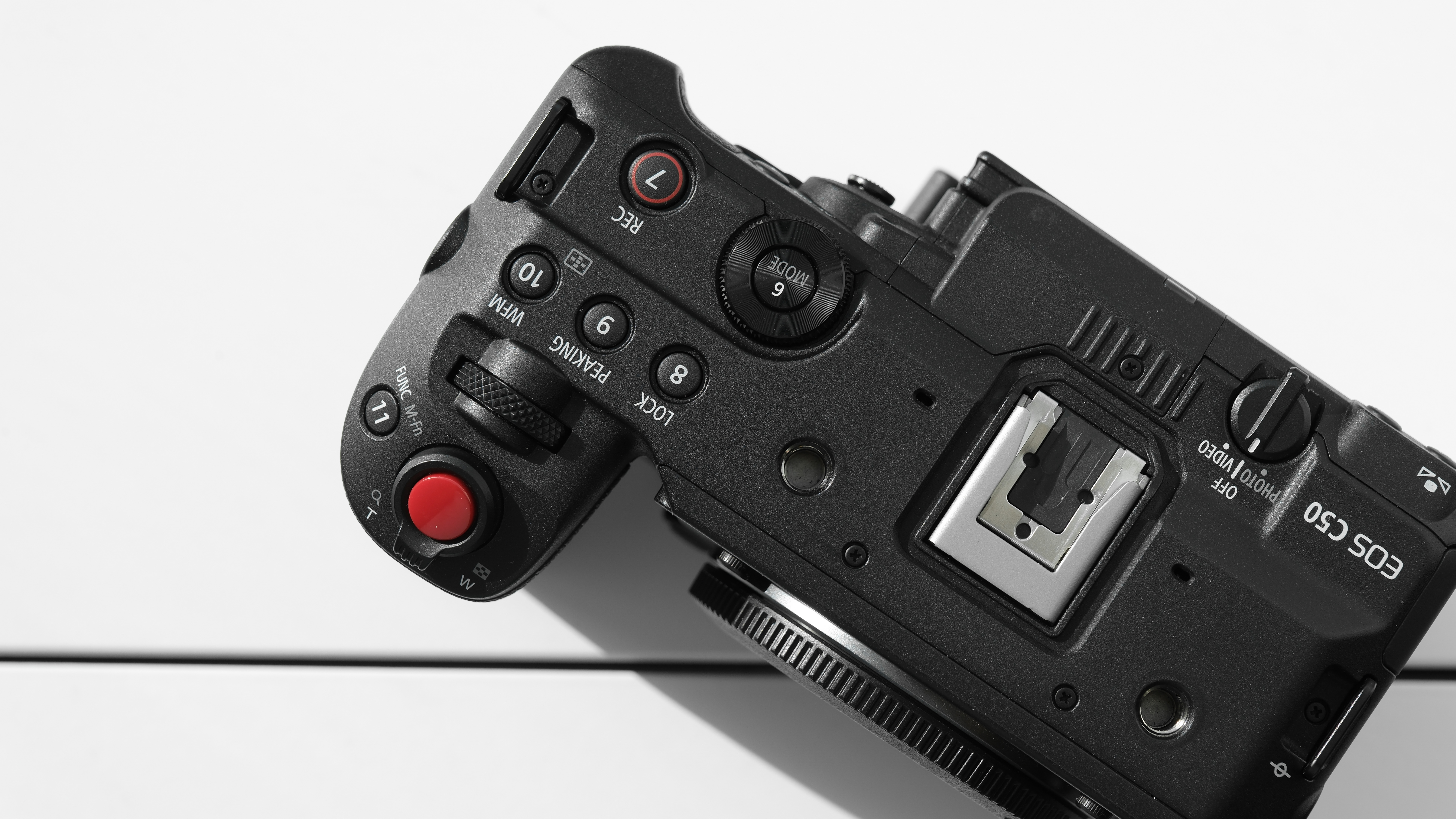 Canon EOS C50 on a white background