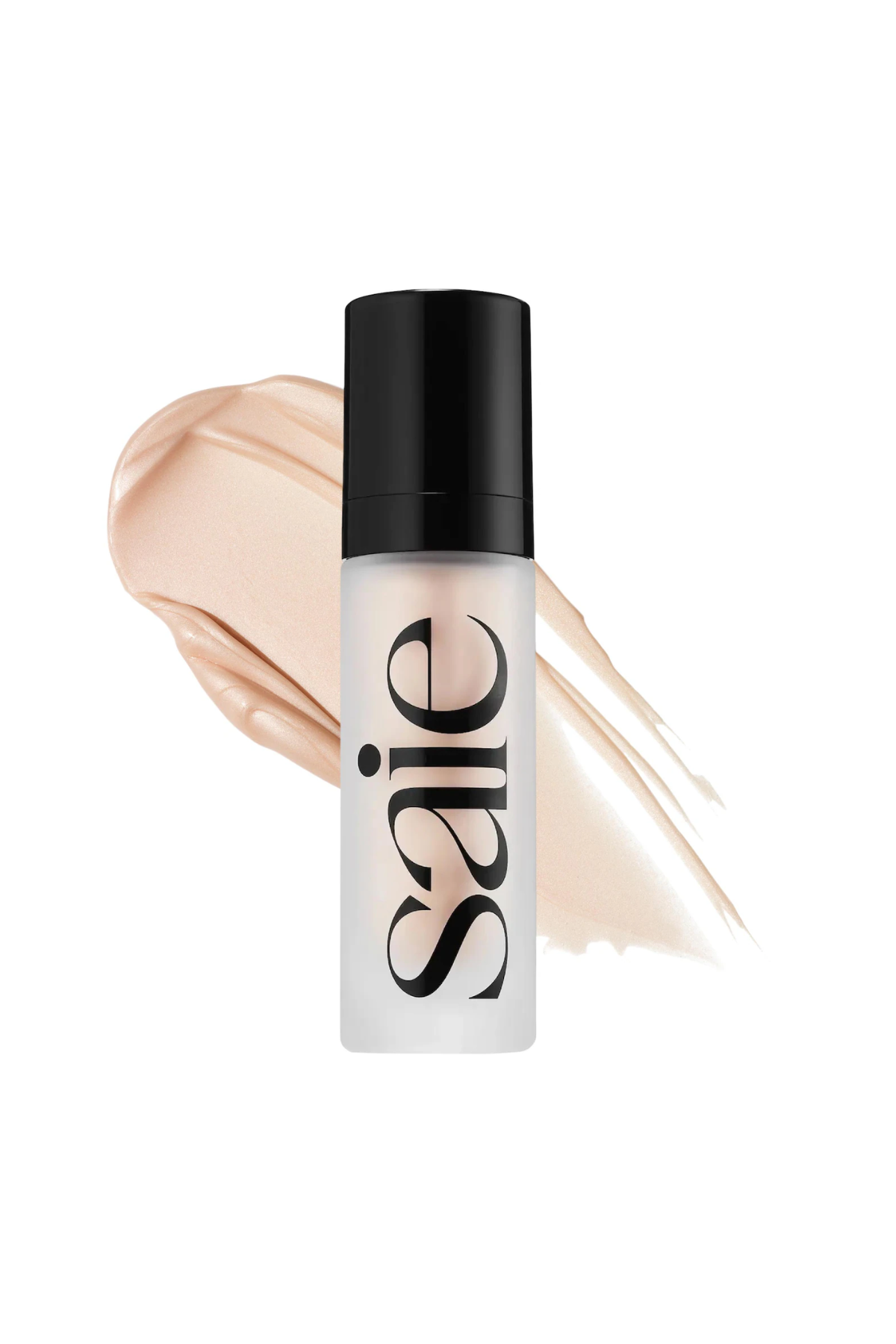 A bottle of Saie glowy highlighter.
