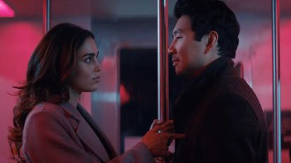 Simu Liu and Melissa Barrera in The Copenhagen Test