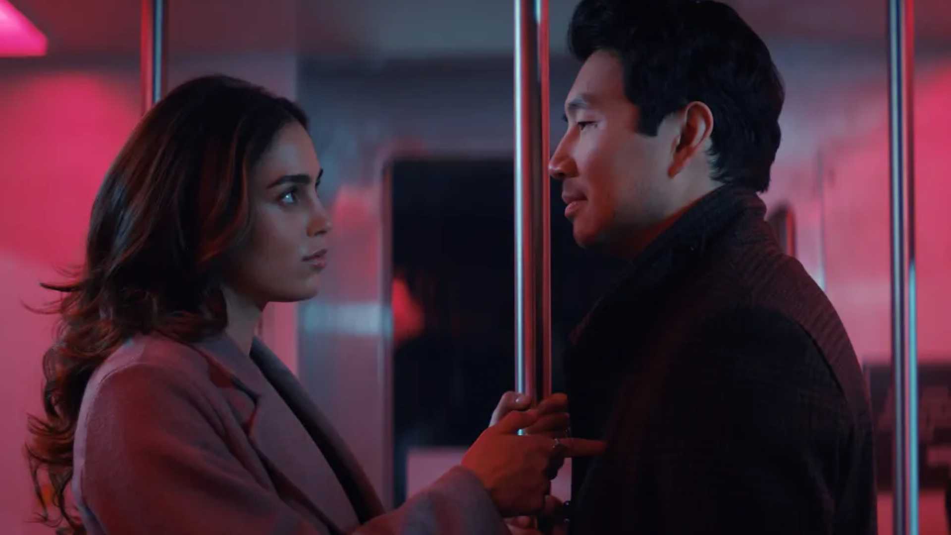 Simu Liu and Melissa Barrera in The Copenhagen Test