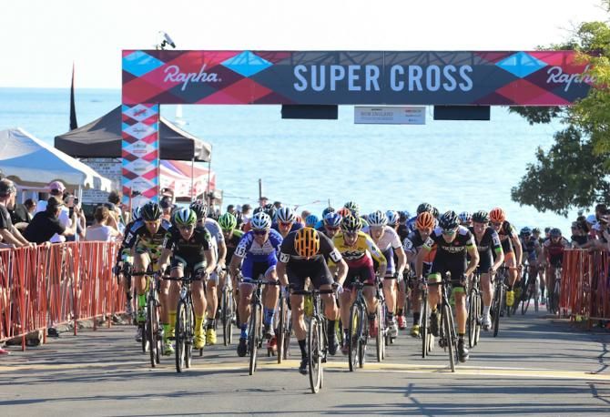 Mike Garrigan (Van Dessel) taking the hole-shot on the uphill pavement start