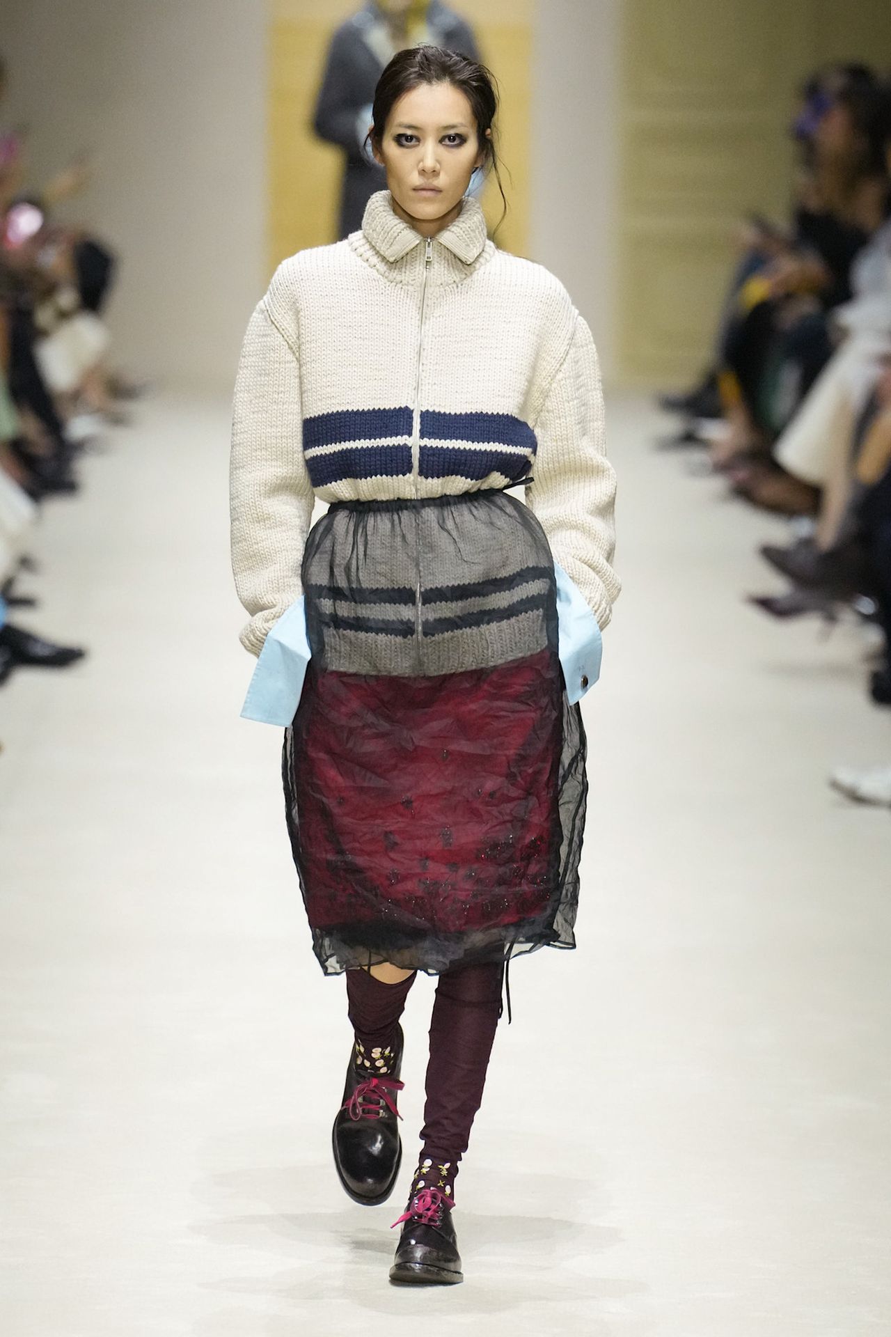 A runway look from the Prada Fall 2026 collection