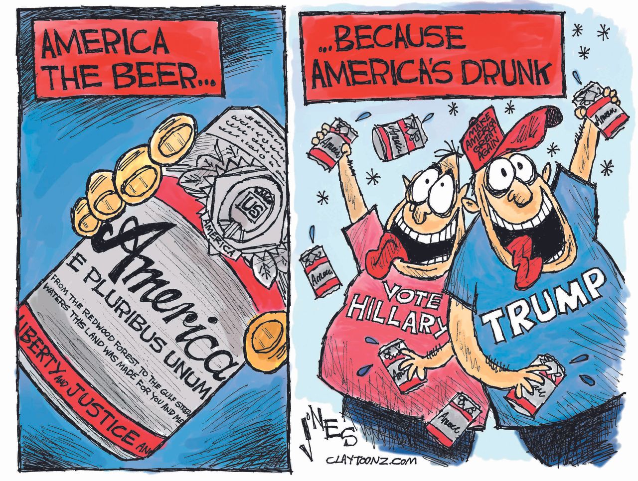 Editorial Cartoon U.S. America Beer