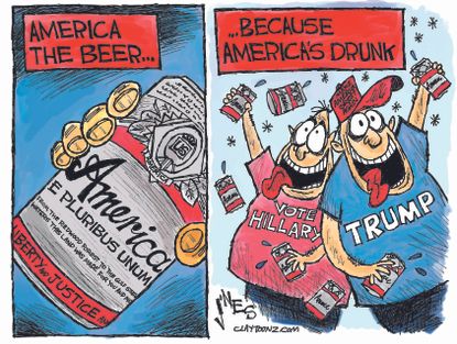 Editorial Cartoon U.S. America Beer