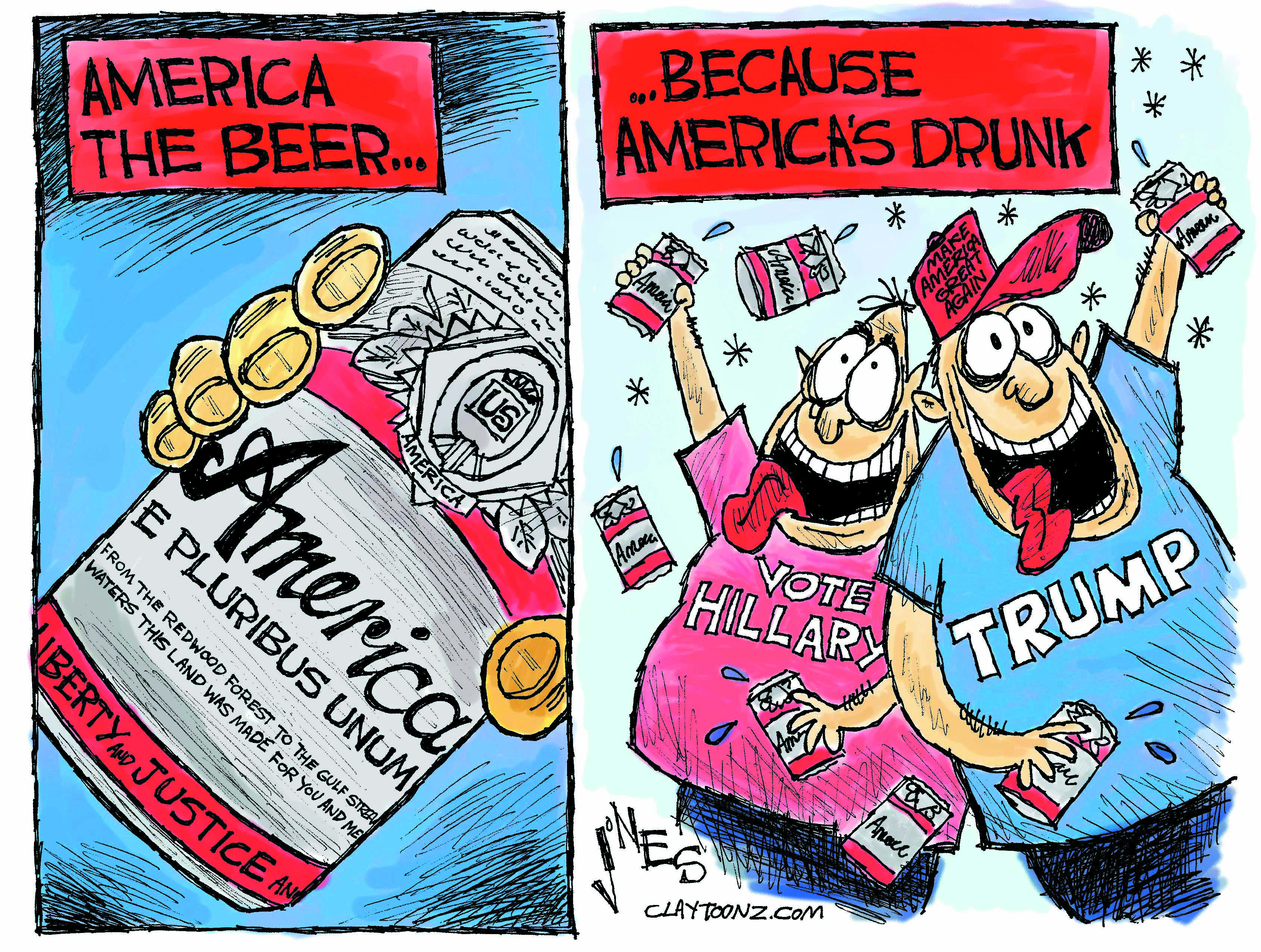 Editorial Cartoon U.S. America Beer