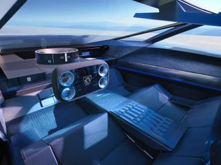 Futuristic interior of Peugeot Inception Concept Car, 2023