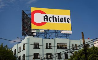 Achiote rooftop sign