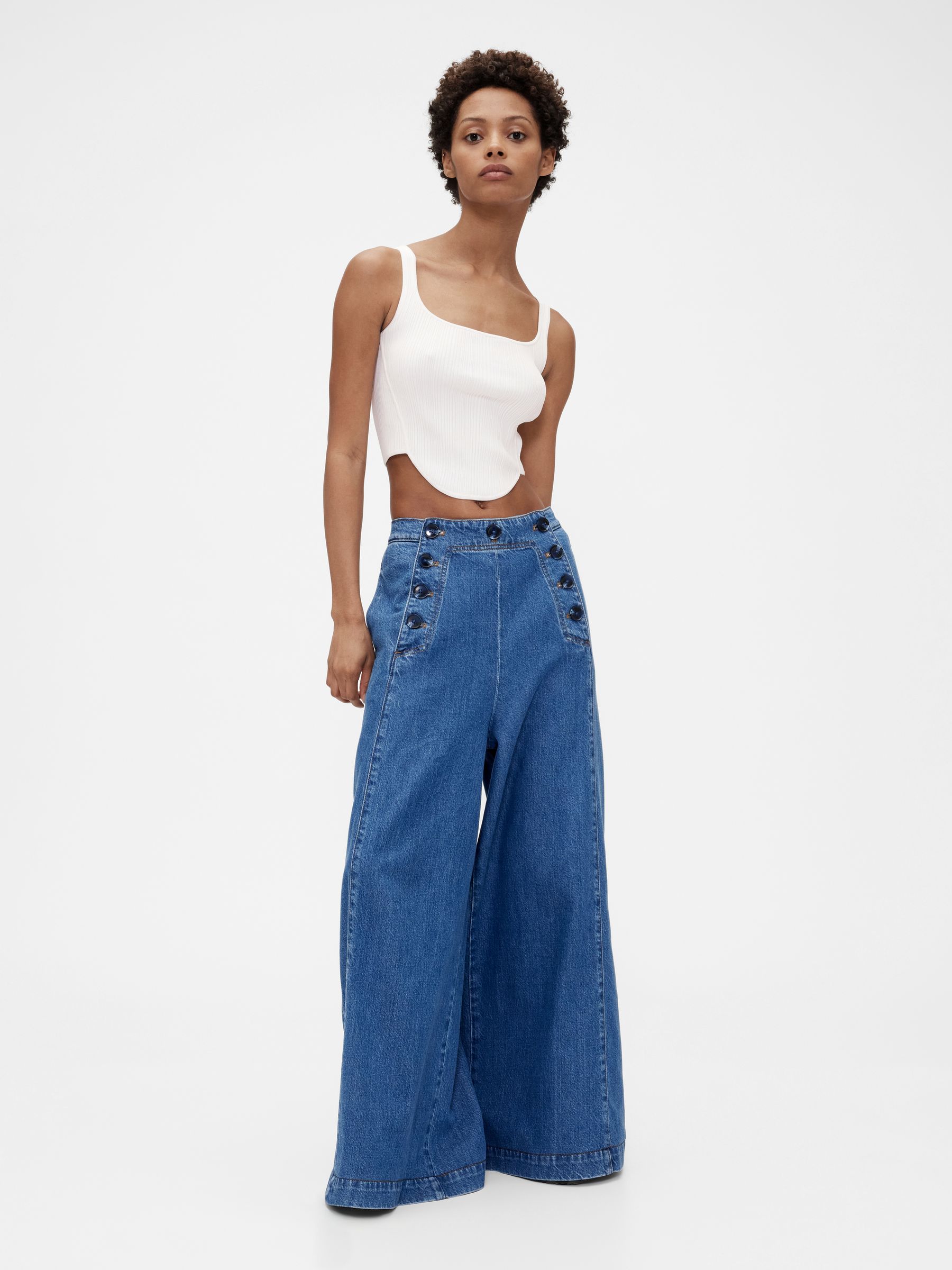 Gapstudio Blue Sky High Denim Sailor Jeans