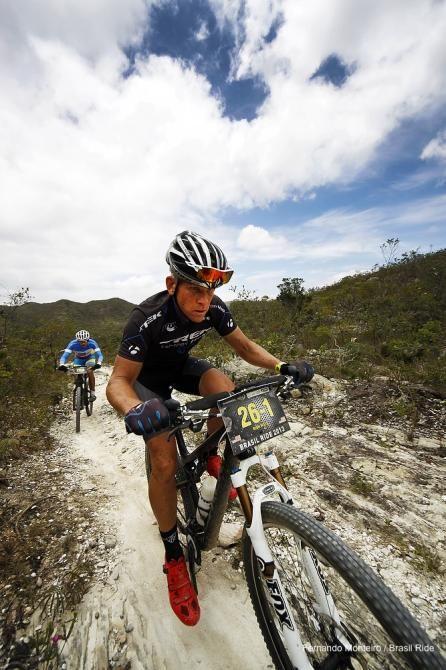 A Trek rider in action