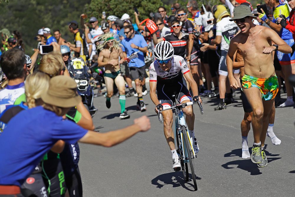 Peter Stetina puts in one final attack on his way to second place during the queen stage of the 2016 Tour of California.